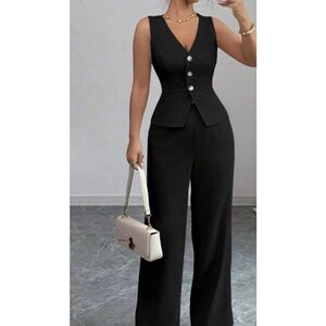 BRAND NEW Black Women's Two Piece Business Pant Set